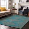 Piper Looms Mayfield Geometric AMF1017 Teal Machine Washable Area Rug Lifestyle Image Feature