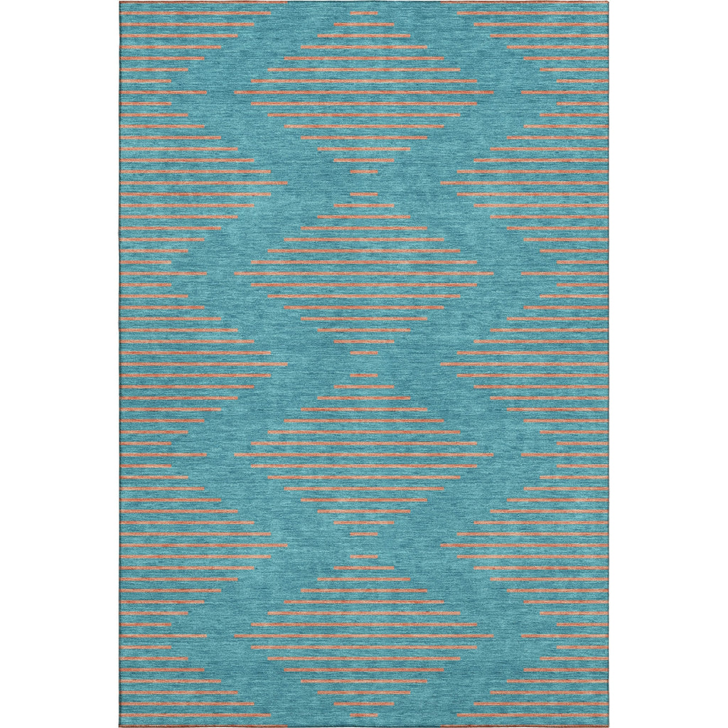 Piper Looms Mayfield Geometric AMF1017 Teal Machine Washable Area Rug main image