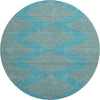 Piper Looms Mayfield Geometric AMF1017 Teal Machine Washable Area Rug Round Main Image