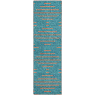 Piper Looms Mayfield Geometric AMF1017 Teal Machine Washable Area Rug Runner Main Image