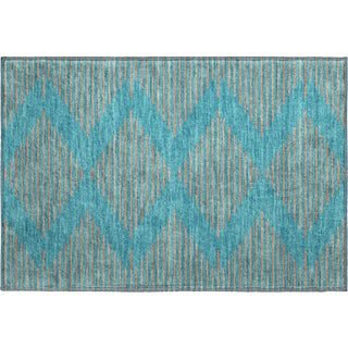 Piper Looms Mayfield Geometric AMF1017 Teal Machine Washable Area Rug Scatter Main Image