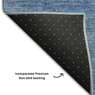 Piper Looms Mayfield Abstract AMF1018 Blue Machine Washable Area Rug Backing Image