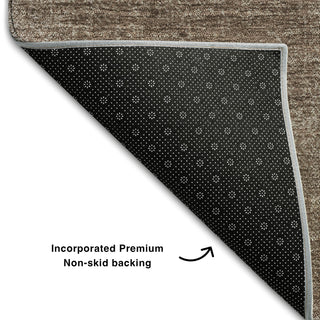 Piper Looms Mayfield Abstract AMF1018 Brown Machine Washable Area Rug Backing Image