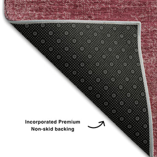 Piper Looms Mayfield Abstract AMF1018 Garnet Machine Washable Area Rug Backing Image