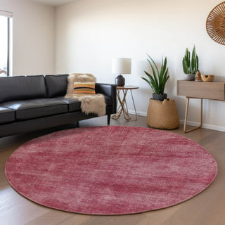 Piper Looms Mayfield Abstract AMF1018 Garnet Machine Washable Area Rug Round Lifestyle Image Feature
