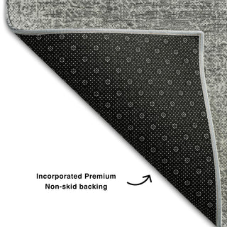 Piper Looms Mayfield Abstract AMF1018 Gray Machine Washable Area Rug Backing Image