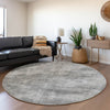 Piper Looms Mayfield Abstract AMF1018 Gray Machine Washable Area Rug Round Lifestyle Image Feature