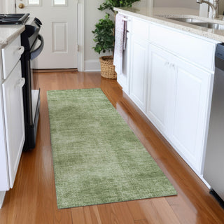 Piper Looms Mayfield Abstract AMF1018 Green Machine Washable Area Rug Runner Lifestyle Image Feature