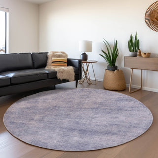 Piper Looms Mayfield Abstract AMF1018 Purple Machine Washable Area Rug Round Lifestyle Image Feature
