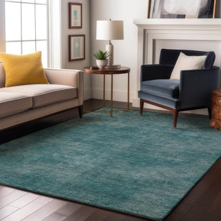 Piper Looms Mayfield Abstract AMF1018 Teal Machine Washable Area Rug Lifestyle Image Feature