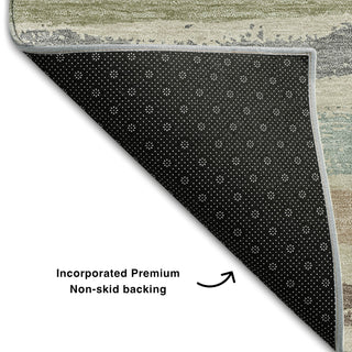 Piper Looms Mayfield Stripes AMF1019 Beige Machine Washable Area Rug Backing Image