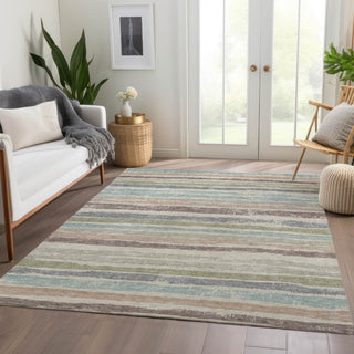 Piper Looms Mayfield Stripes AMF1019 Beige Machine Washable Area Rug Lifestyle Image Feature
