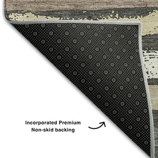 Piper Looms Mayfield Stripes AMF1019 Charcoal Machine Washable Area Rug Backing Image