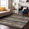 Piper Looms Mayfield Stripes AMF1019 Charcoal Machine Washable Area Rug Lifestyle Image Feature