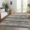 Piper Looms Mayfield Stripes AMF1019 Charcoal Machine Washable Area Rug Lifestyle Image Feature