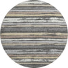 Piper Looms Mayfield Stripes AMF1019 Charcoal Machine Washable Area Rug Round Main Image