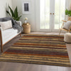 Piper Looms Mayfield Stripes AMF1019 Chocolate Machine Washable Area Rug Lifestyle Image Feature