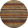 Piper Looms Mayfield Stripes AMF1019 Chocolate Machine Washable Area Rug Round Main Image