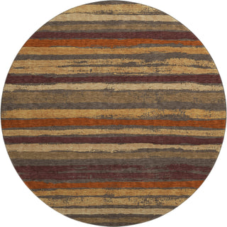 Piper Looms Mayfield Stripes AMF1019 Chocolate Machine Washable Area Rug Round Main Image