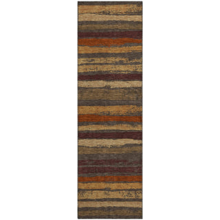 Piper Looms Mayfield Stripes AMF1019 Chocolate Machine Washable Area Rug Runner Main Image