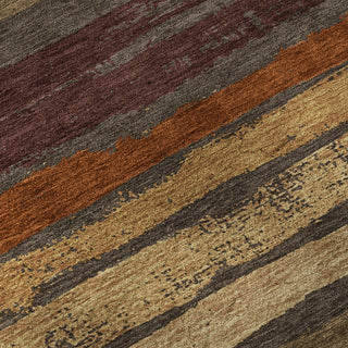 Piper Looms Mayfield Stripes AMF1019 Chocolate Machine Washable Area Rug Swatch Image