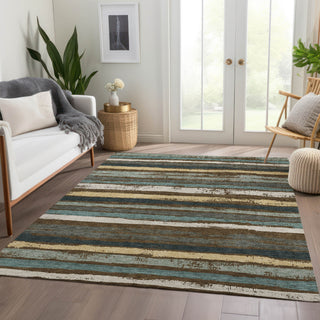 Piper Looms Mayfield Stripes AMF1019 Fudge Machine Washable Area Rug Lifestyle Image Feature