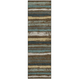 Piper Looms Mayfield Stripes AMF1019 Fudge Machine Washable Area Rug Runner Main Image