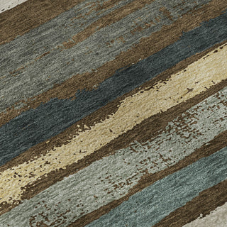Piper Looms Mayfield Stripes AMF1019 Fudge Machine Washable Area Rug Swatch Image