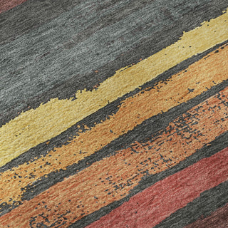 Piper Looms Mayfield Stripes AMF1019 Granite Machine Washable Area Rug Swatch Image