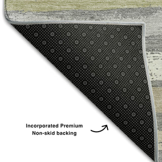 Piper Looms Mayfield Stripes AMF1019 Gray Machine Washable Area Rug Backing Image