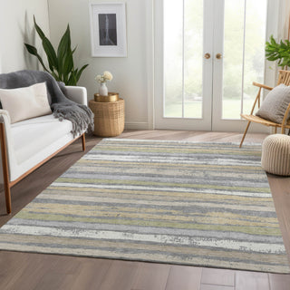 Piper Looms Mayfield Stripes AMF1019 Gray Machine Washable Area Rug Lifestyle Image Feature