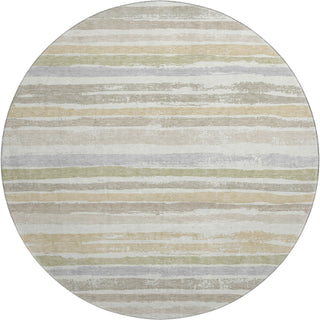 Piper Looms Mayfield Stripes AMF1019 Ivory Machine Washable Area Rug Round Main Image