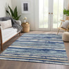 Piper Looms Mayfield Stripes AMF1019 Navy Machine Washable Area Rug Lifestyle Image Feature