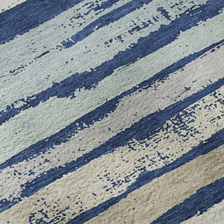 Piper Looms Mayfield Stripes AMF1019 Navy Machine Washable Area Rug Swatch Image