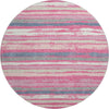 Piper Looms Mayfield Stripes AMF1019 Pink Machine Washable Area Rug Round Main Image