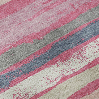 Piper Looms Mayfield Stripes AMF1019 Pink Machine Washable Area Rug Swatch Image