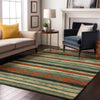 Piper Looms Mayfield Stripes AMF1019 Sage Machine Washable Area Rug Lifestyle Image Feature