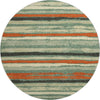 Piper Looms Mayfield Stripes AMF1019 Sage Machine Washable Area Rug Round Main Image