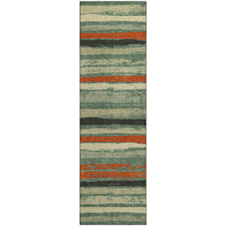 Piper Looms Mayfield Stripes AMF1019 Sage Machine Washable Area Rug Runner Main Image