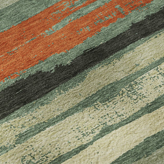 Piper Looms Mayfield Stripes AMF1019 Sage Machine Washable Area Rug Swatch Image