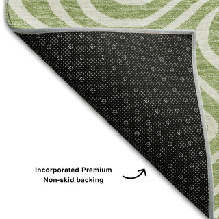 Piper Looms Mayfield Swirls AMF1020 Aloe Machine Washable Area Rug Backing Image
