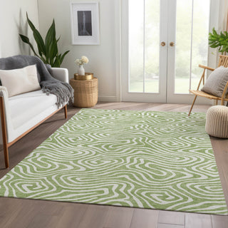Piper Looms Mayfield Swirls AMF1020 Aloe Machine Washable Area Rug Lifestyle Image Feature