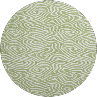 Piper Looms Mayfield Swirls AMF1020 Aloe Machine Washable Area Rug Round Main Image