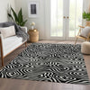 Piper Looms Mayfield Swirls AMF1020 Black Machine Washable Area Rug Lifestyle Image Feature