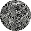 Piper Looms Mayfield Swirls AMF1020 Black Machine Washable Area Rug Round Main Image