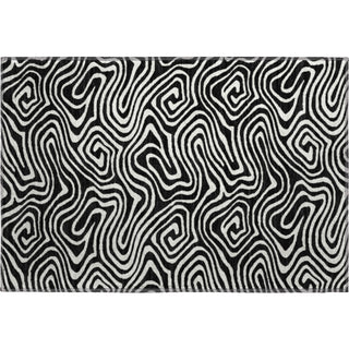 Piper Looms Mayfield Swirls AMF1020 Black Machine Washable Area Rug Scatter Main Image