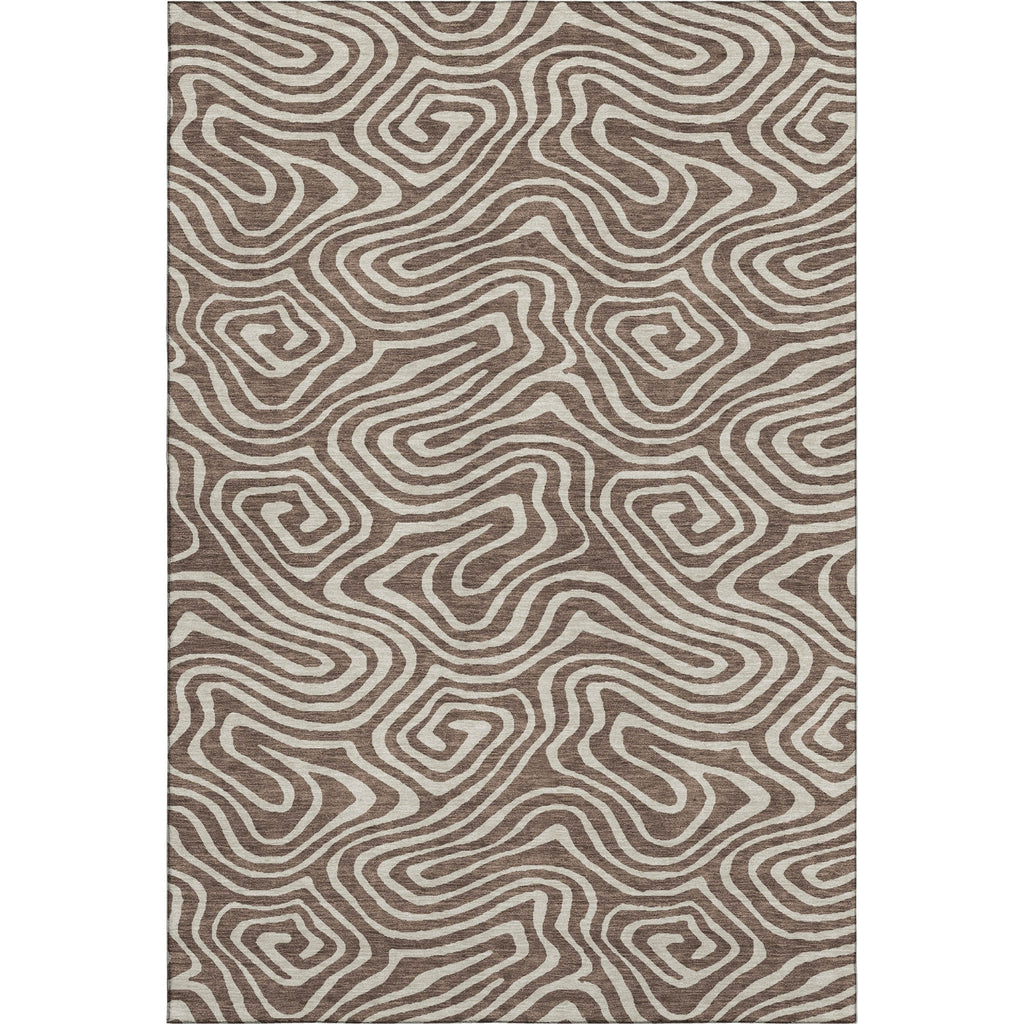 Piper Looms Mayfield Swirls AMF1020 Brown Machine Washable Area Rug main image