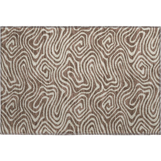 Piper Looms Mayfield Swirls AMF1020 Brown Machine Washable Area Rug Scatter Main Image