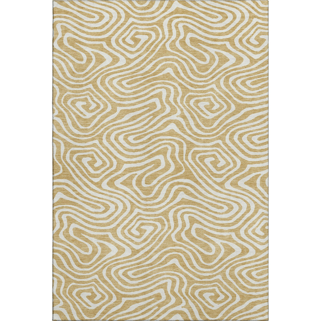 Piper Looms Mayfield Swirls AMF1020 Gold Machine Washable Area Rug main image