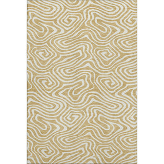 Piper Looms Mayfield Swirls AMF1020 Gold Machine Washable Area Rug main image